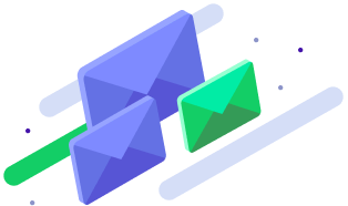 Два синих и одно зелёное письмо летят к адресату