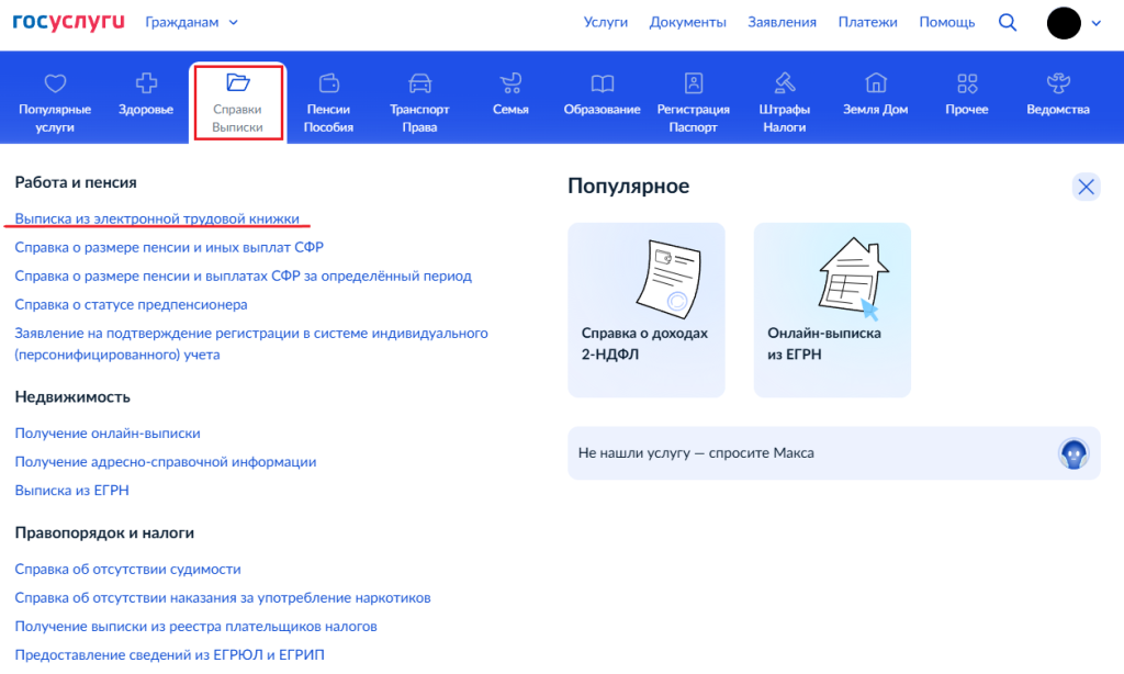 где посмотреть электронную трудовую книжку